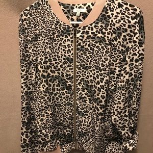 Cheetah print bomber jacket